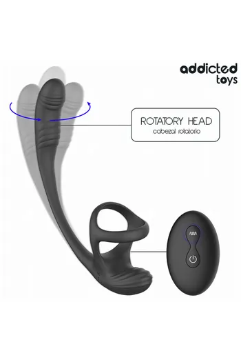 Plug Anale Vibrante con Rotazione 360° e Stimolatore Testicoli