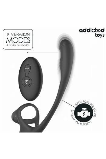 Plug Anale Vibrante con Rotazione 360° e Stimolatore Testicoli