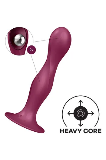 Double Ball-R Silicone Dildo Garnet