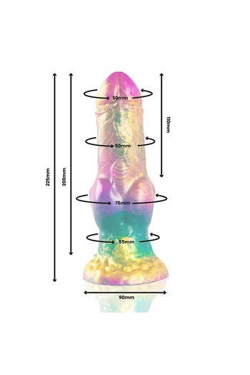 Dildo Iris con testicoli arcobaleno