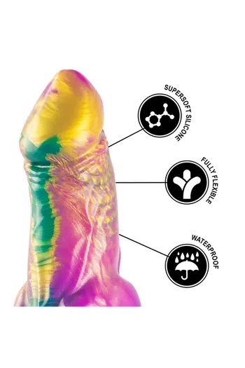Dildo Iris con testicoli arcobaleno