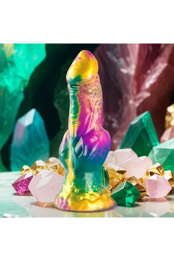 Dildo Iris con testicoli arcobaleno