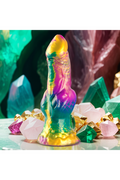 Dildo Iris con testicoli arcobaleno