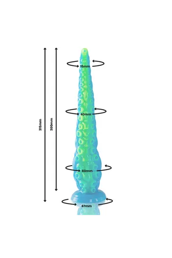 Scylla Dildo a Tentacolo Sottile Fluorescente Grande