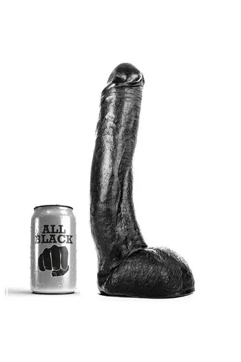 ALL BLACK Dildo DONG 29 cm Curvo