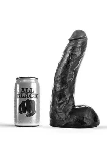 ALL BLACK Dildo 22 cm - Soft, Flexible PVC