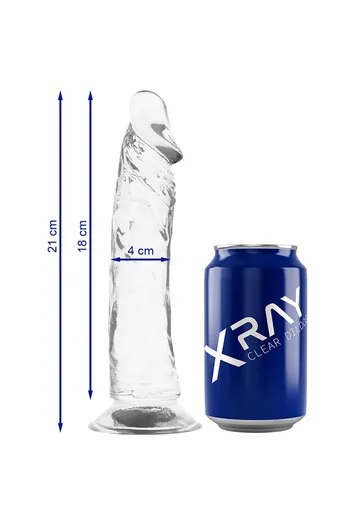 X RAY Dildo Trasparente Clear 21 cm x 4 cm