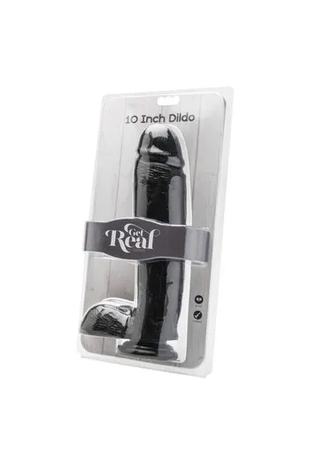 Get Real Dildo 25.5 cm with Balls, Black