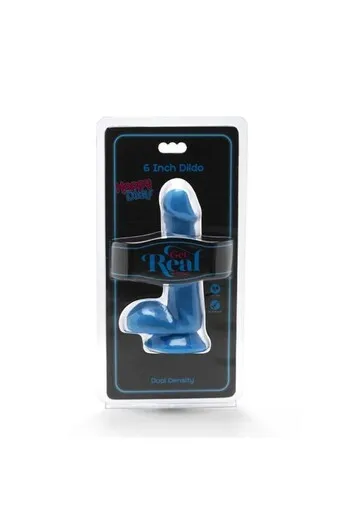 GET REAL - Happy Dicks Dildo 12 cm con Testicoli Blu