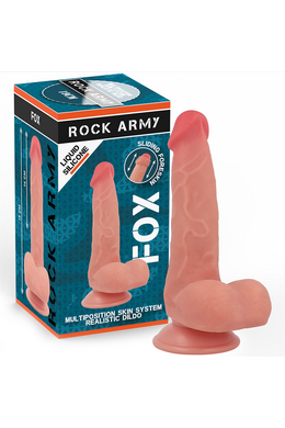 ROCK ARMY FOX Realistic Dildo Dual Density Liquid Silicone 19 cm x 3.2 cm