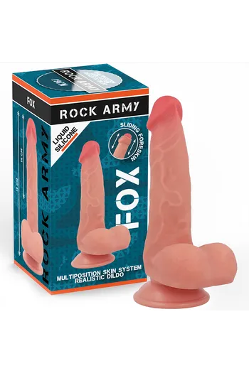 ROCK ARMY FOX Realistic Dildo Dual Density Liquid Silicone 19 cm x 3.2 cm
