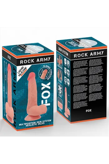 ROCK ARMY FOX Dildo Realistico in Silicone Liquido Doppia Densità 19 cm x 3.2 cm