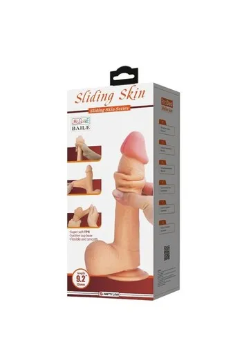 PRETTY LOVE Realistic Dildo with Sliding Skin and Suction Cup 23.4 cm