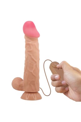 PRETTY LOVE Sliding Skin Series Realistic Dildo with Suction Cup and Remote Control Natural 24 cm