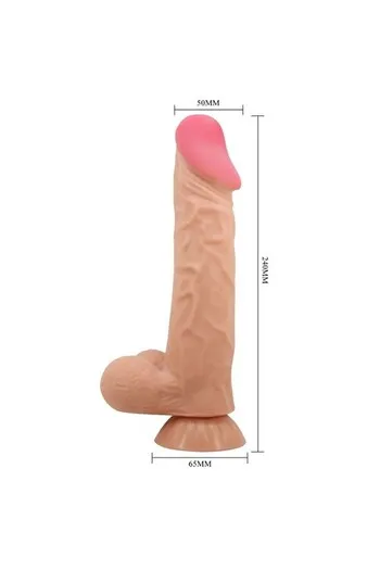 PRETTY LOVE Sliding Skin Series Realistic Dildo with Suction Cup and Remote Control Natural 24 cm