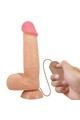 PRETTY LOVE Realistic Dildo with Sliding Skin, Suction Cup and Remote Control, 21.8 cm, Natural Color