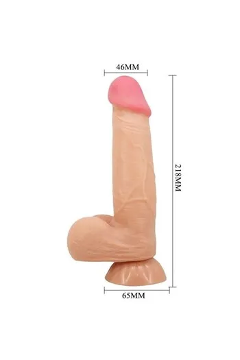 PRETTY LOVE Dildo Realistico con Pelle Scorrevole, Ventosa e Controllo Remoto, 21.8 cm, Colore Naturale