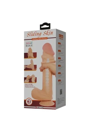 PRETTY LOVE - Sliding Skin Series Realistic Dildo with Suction Cup 26 cm