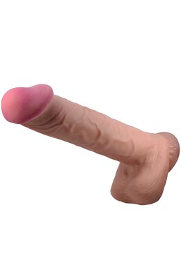 Pretty Love Sliding Skin Series Realistic Dildo with Suction Cup and Sliding Skin, Brown 26 cm