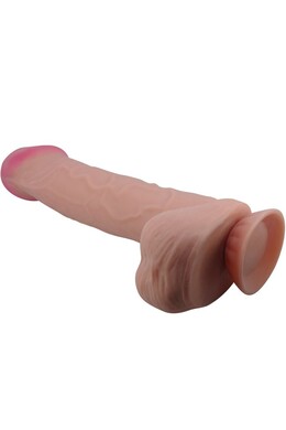 Pretty Love Sliding Skin Series Realistic Dildo with Suction Cup and Sliding Skin, Brown 26 cm