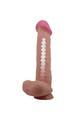 Pretty Love Sliding Skin Series Realistic Dildo with Suction Cup and Sliding Skin, Brown 26 cm