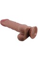 PRETTY LOVE Sliding Skin Series Realistic Dildo with Suction Cup, Brown 24 cm