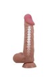 PRETTY LOVE Sliding Skin Series Realistic Dildo with Suction Cup, Brown 24 cm