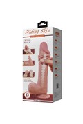 PRETTY LOVE Dildo Realistico Serie Pelle Scorrevole con Ventosa, Marrone 24 cm