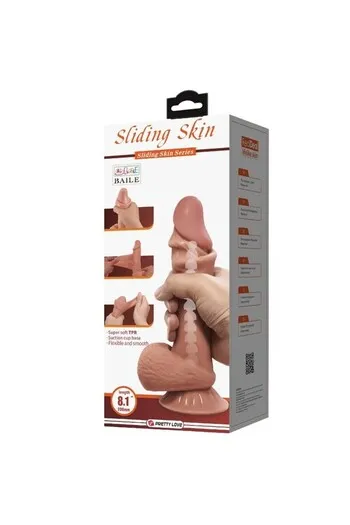 Pretty Love Sliding Skin Series Realistic Dildo with Suction Cup, 21.8 cm