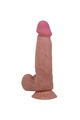 PRETTY LOVE SLIDING SKIN SERIES Realistic Dildo with Sliding Brown Skin and Suction Cup, 20.6 cm