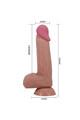 PRETTY LOVE SLIDING SKIN SERIES Realistic Dildo with Sliding Brown Skin and Suction Cup, 20.6 cm