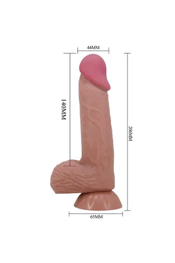 PRETTY LOVE SLIDING SKIN SERIES Realistic Dildo with Sliding Brown Skin and Suction Cup, 20.6 cm