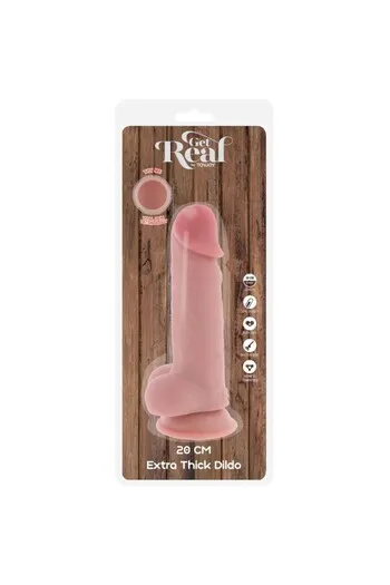 GET REAL Dildo Realistico Deluxe Extra Spesso con Testicoli 20 cm