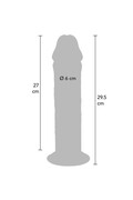 GET REAL Dildo Deluxe Spesso a Doppia Densità TPE 29,5 cm