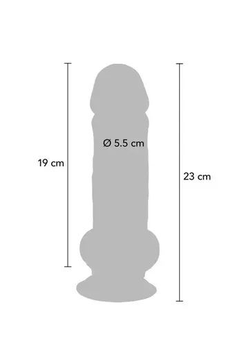 GET REAL Deluxe Realistic Dildo with Testicles Extra Thick 23 cm