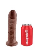 KING COCK - Imbracatura con pene realistico marrone 20,3 cm