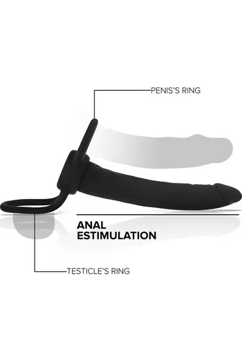 MYTHOLOGY - DILDO ANALE COBI ONYX CON ANELLO PER CAZZO E TESTICOLI 13 CM IN SILICONE