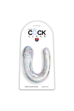 KING COCK DOUBLE TROUBLE Double Dildo 33 cm Clear