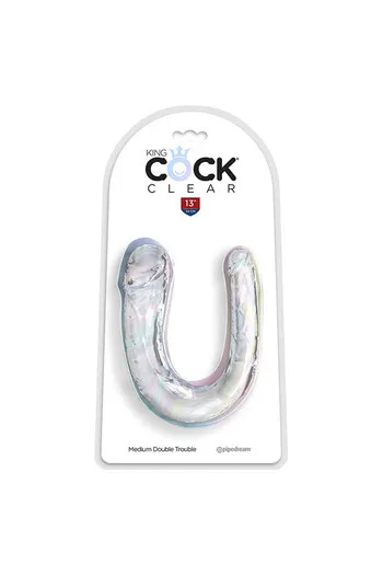 KING COCK DOUBLE TROUBLE Dildo Doppio 33 cm Trasparente