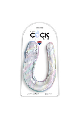 KING COCK Double Trouble Double Dildo 44 cm Clear