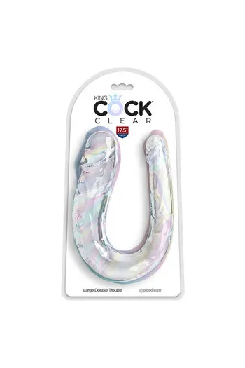KING COCK Doppia Sfida Dildo Doppio 44 cm Trasparente