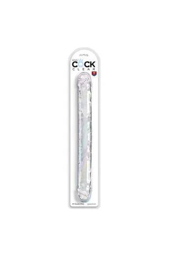 KING COCK Double Trouble Dildo Doppia Estremità 46 cm Trasparente