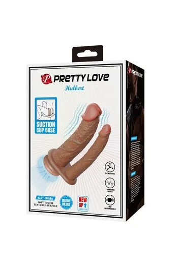 PRETTY LOVE HULBERT Double Realistic Dildo with Vibration Flesh Color