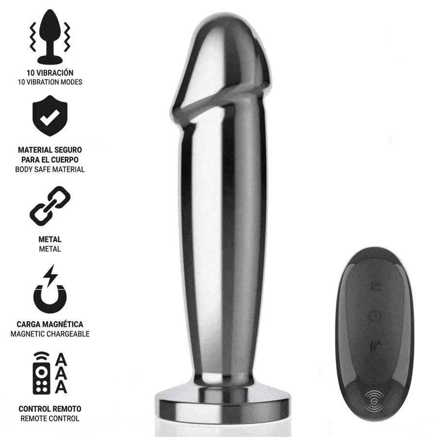 INTENSE Vibrating Anal Plug - Aluminum Dildo with 10 Vibration Modes