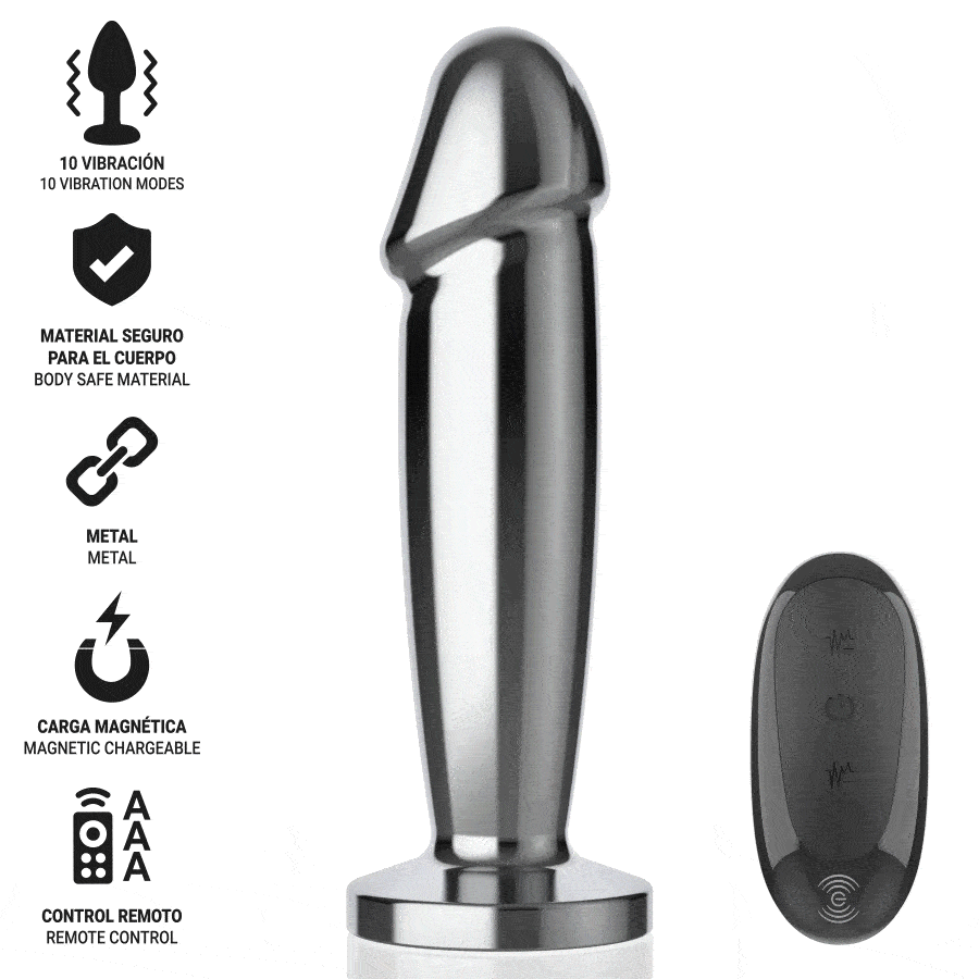 Plug Anale Vibrante INTENSE - Dildo in Alluminio con 10 Modalità