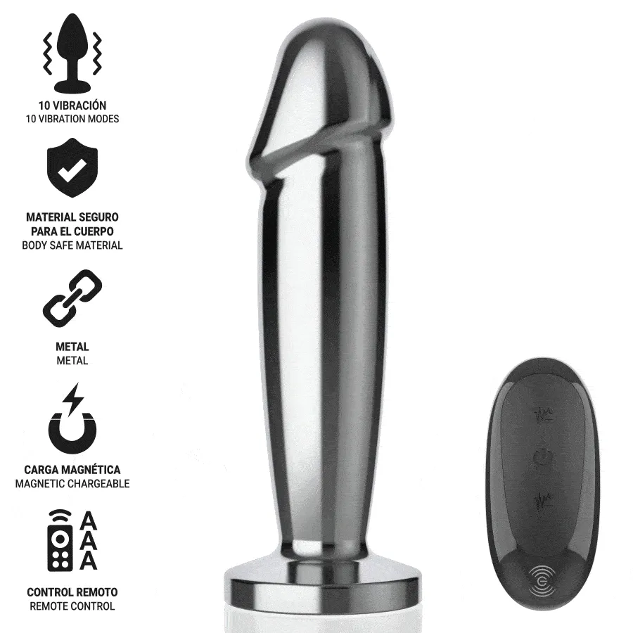 INTENSE Vibrating Anal Plug - Aluminum Dildo with 10 Modes