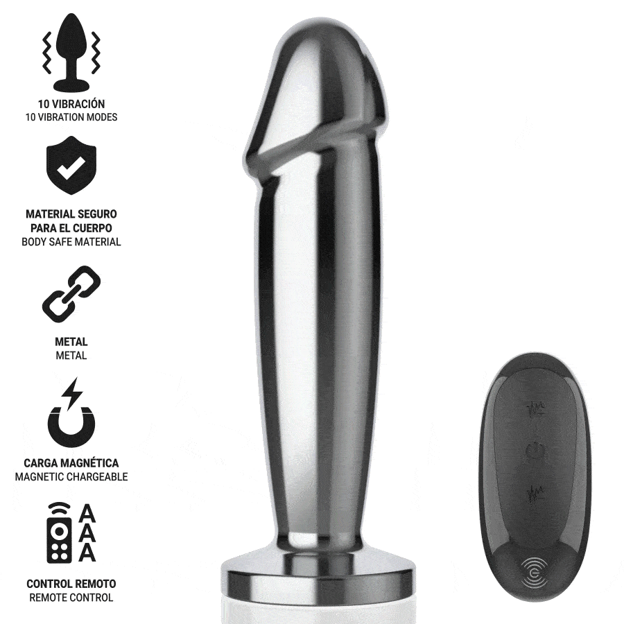 Plug Anale Vibrante INTENSE - Dildo in Alluminio con 10 Modalità