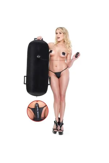 Cuscino Inflabile Nero con Pene Vibrante 15cm - Serie Fetish Fantasy