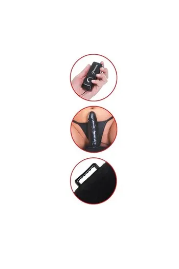 Cuscino Inflabile Nero con Pene Vibrante 15cm - Serie Fetish Fantasy