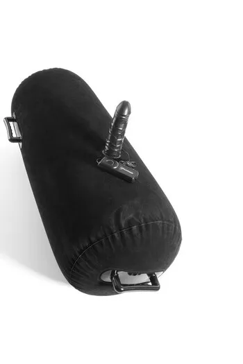 Cuscino Inflabile Nero con Pene Vibrante 15cm - Serie Fetish Fantasy